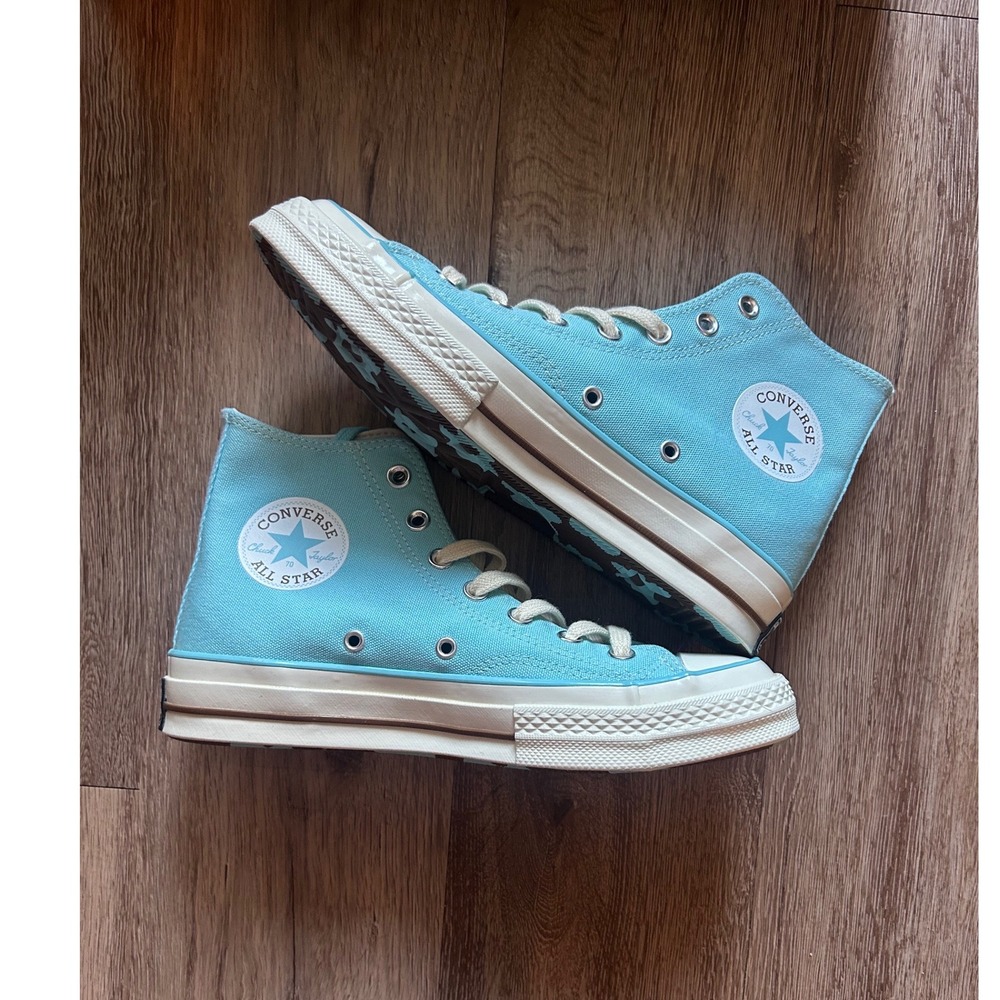 Golf Le Fleur Converse Chuck Taylor All Star High Top Sneakers Blue Flower Size